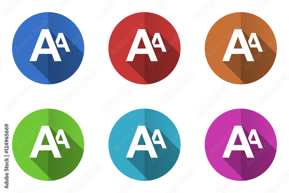 Poster flat design alphabet vector icons