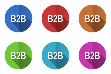 Flat design b2b vector icons