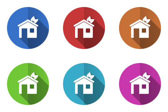 Flat design house vector icons