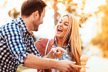 Couple enjoying outside