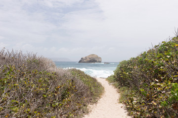 Narrow sandy path to the beach