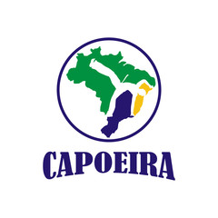 Brazil Capoeira Fighting Dance Martial Art Logo Template