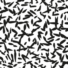 Randomly scattered spots. Seamless pattern. Brush strokes and ink. Monochrome vector pattern.Vector template for printing on fabric,seamless surfaces and wrapping paper.