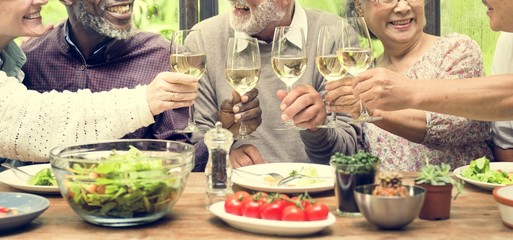 Group of Senior Retirement Meet up Happiness Concept