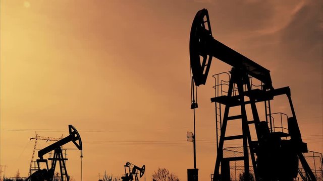 Oil Field in silhouette