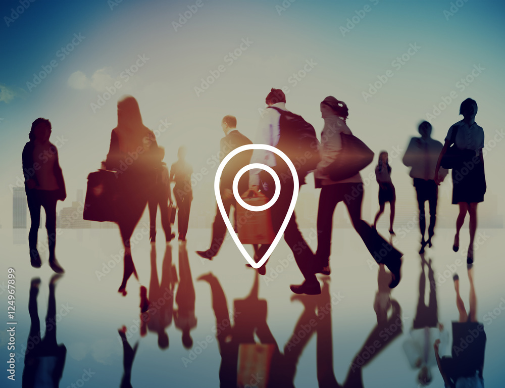 Poster navigation check-in location gps icon concept