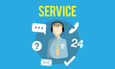 Service Support Helping Hands Service Industry Concept