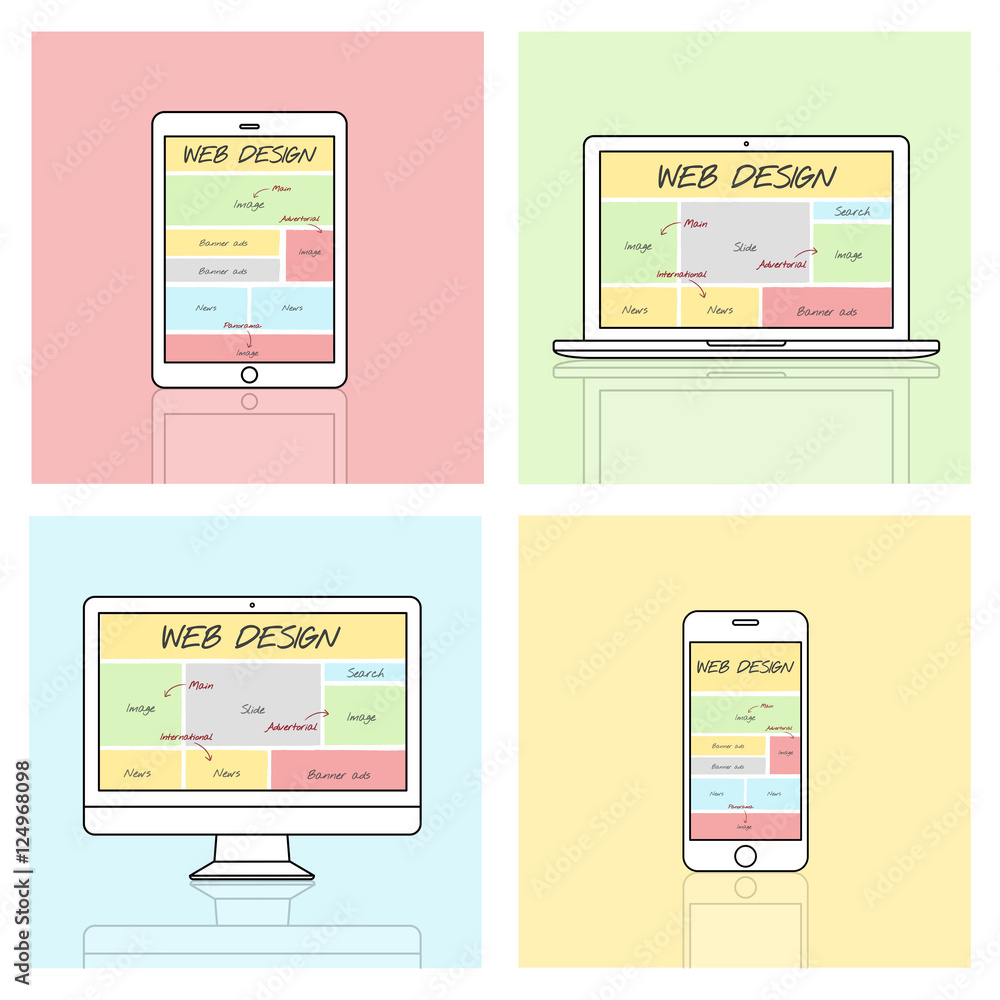 Poster web design website content concept