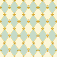Cute seamless Mardi Gras pattern in trraditional colors © C Design Studio