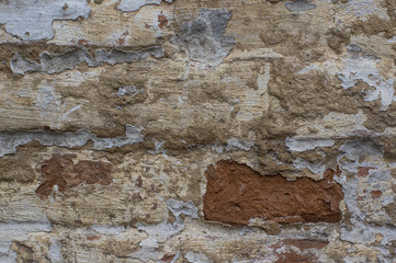 Old textured aged weathered brick wall  for the background