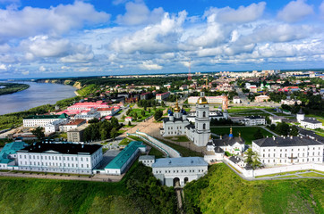 Tobolsk, Russia - July 15, 2016: Aerial view onto Kremlin. Tyumen region