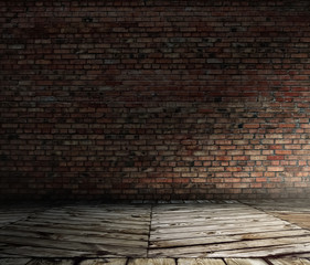 old room with brick wall