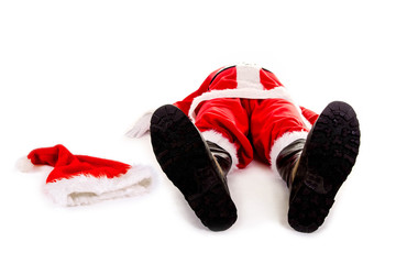 Nikolaus / Weihnachtsmann mit Burnout – fix und fertig - 124970638