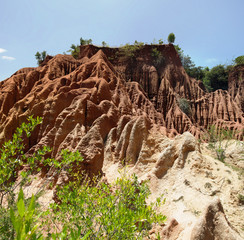Erosion sand ravine near Kei Afer local market, Ethiopia