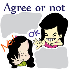 agree vector girl cartoon character