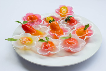 Kanom Look Choup mix in jelly  (kanom woon look choup)