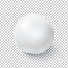 Realistic snow ball isolated on transparent background.