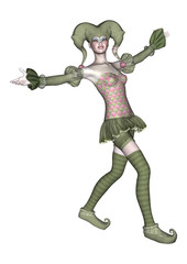 3D Rendering Jester on White