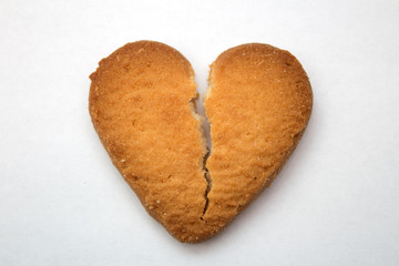 Cookie in the form of broken hearts - symbol of love