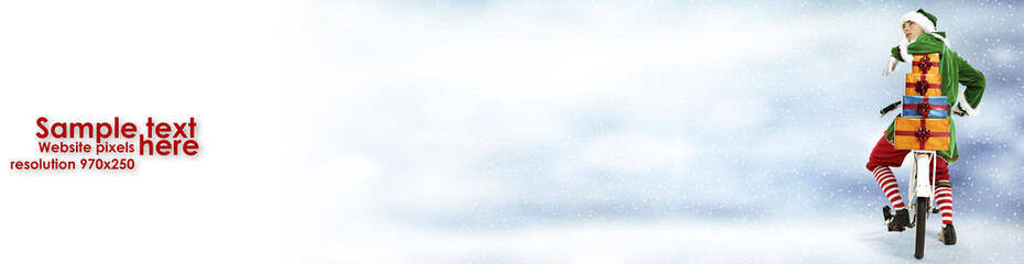 elf and winter background 