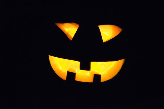 Halloween pumpkins smile and scrary eyes