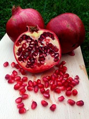 Photograph of pomegranate on platter