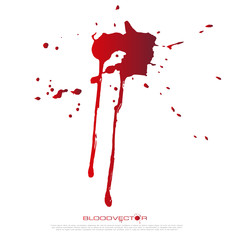 Abstract Blood splatter isolated on White background, vector des