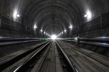 Empty Subway Tunnel. 3D illustration