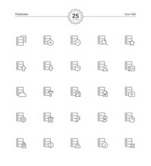 Database icons set, Vector illustration