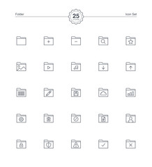 Folder icons set, Vector illustration
