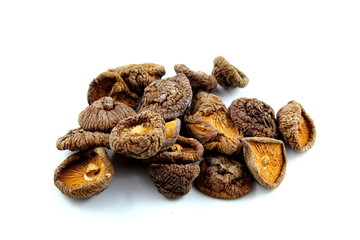 dried shiitake mushrooms isolated