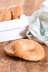 Sesame bagels. 