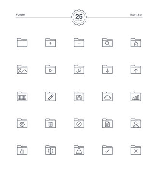 Folder icons set, Vector illustration