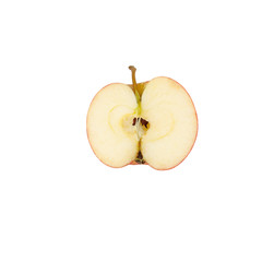 Half of red apple isolated on white background.