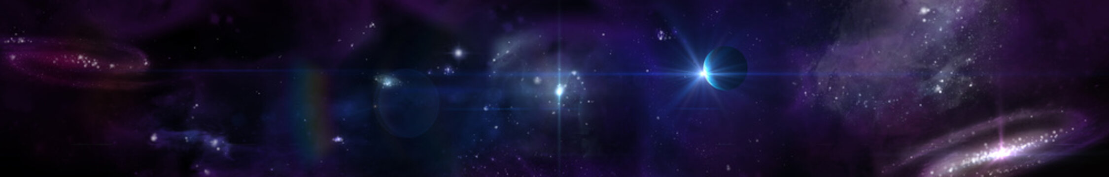 Fototapeta Space panorama landscape. view of the universe. planets and stars.