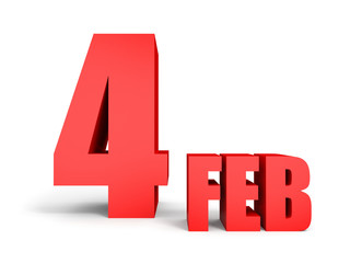 Fototapeta premium February 4. Text on white background.