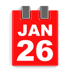 January 26. Calendar on white background.
