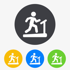 Icono plano cinta de correr en circulo varios colores