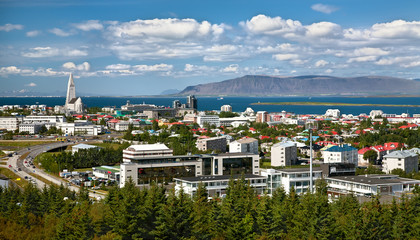 Aerial view of Reykjavik