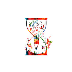 Colorful pencil with font letters vector illustration. Alphabetic design for news, creative writing, storytelling, blogging, education, book cover, article and website content writing, copywriting