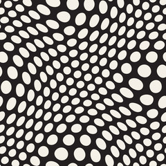 Vector Seamless Irregular Polka Dots Distorted Pattern - 124988257