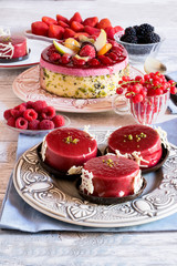 Homemade cake with tarts