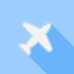 Airplane Icon or Logo with Long Shadow