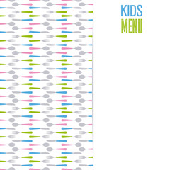 kids menu. background knife, fork and spoon