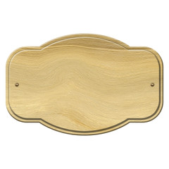 empty wooden sign isolated on white