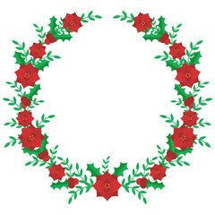 Mistletoe and poinsettia wreath