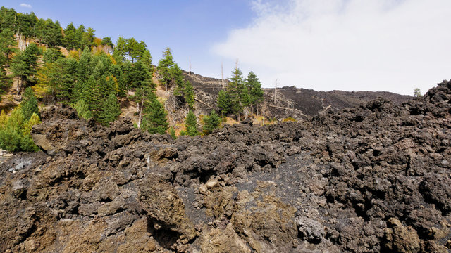 Solidified lava on Mount Etna