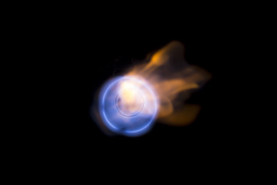 Blue Fireball On Black