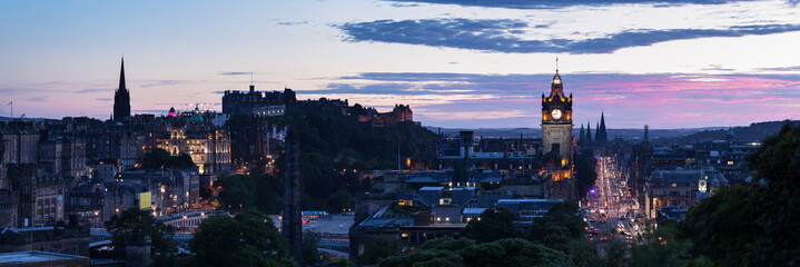 Panorama of Edinburgh at dusk