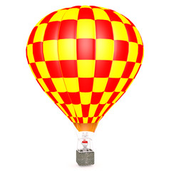 Fototapeta premium 3d men riding in a hot air balloon